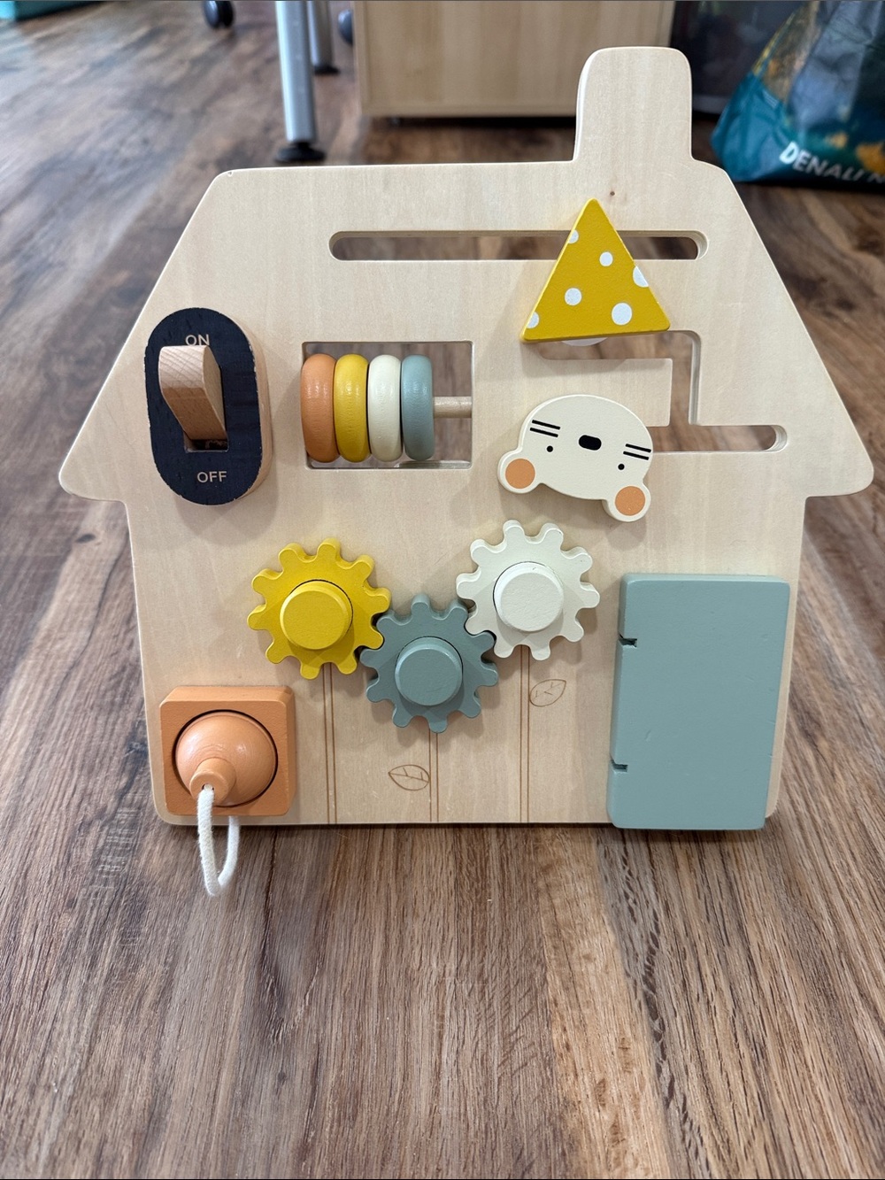 Wooden Travel Busy Board by Wonder & Wise - Baby Toddler Development toy